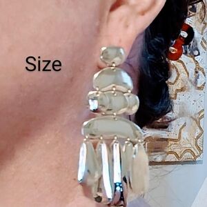 2 - PAIR - Elegant Gold and Silver Dangle Earrings